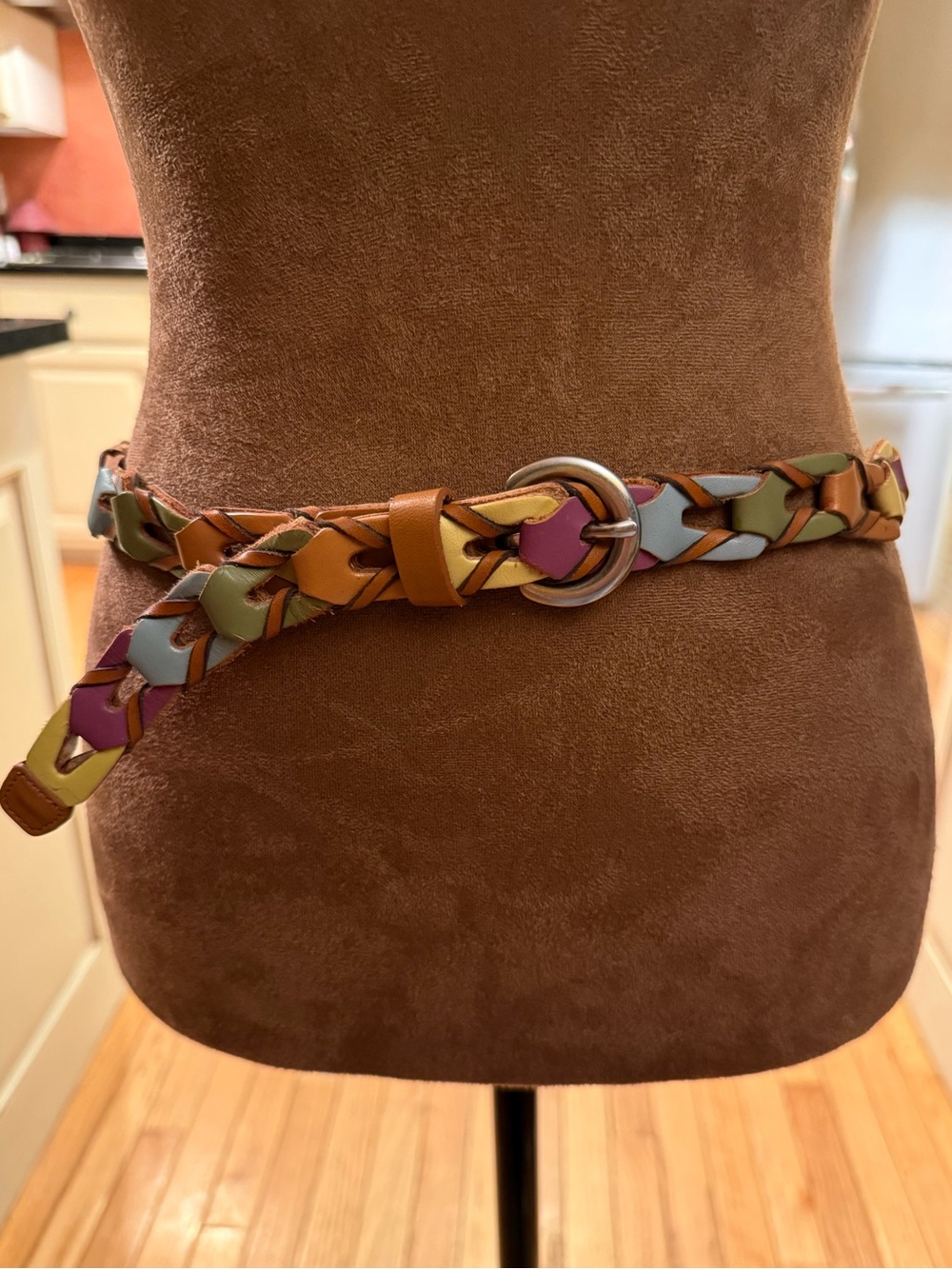 VTG Woven Multi-Color Leather Belt boho festival